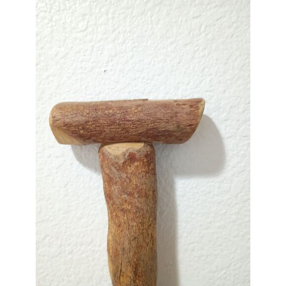 Antique Natural Hardwood Crosshead 34" Handmade Primitive Walking Stick Cane - Picture 3 of 11